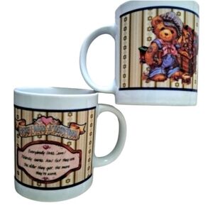 "I Wish I Were A Teddy Bear" Mug Vintage Brown Teddy Overalls Graphic Design Set